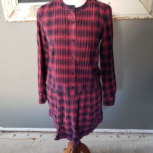 J. Crew Red & Black Plaid dress size 4 100% cotton